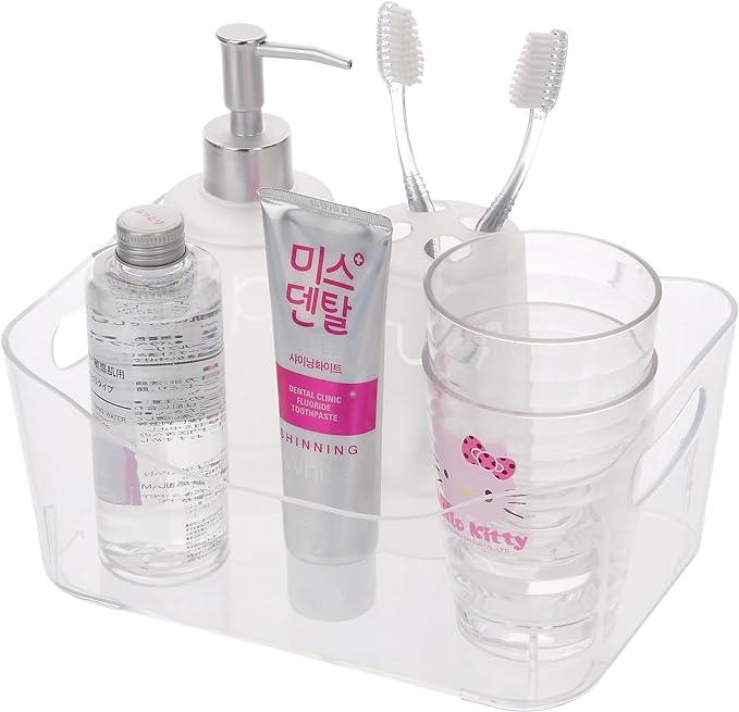 Plastic Storage Basket Large Clear YBM