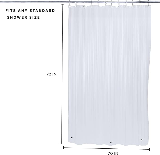 Shower Liner By Bath Bliss | White | 70 x 72 Inches
