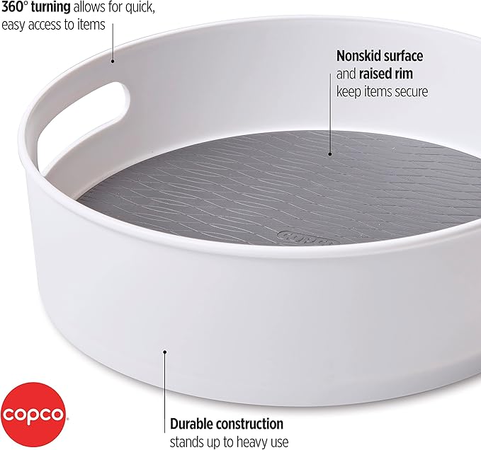 Storage Turntable Non-Skid | Gray Plastic | 12-Inch | Copco