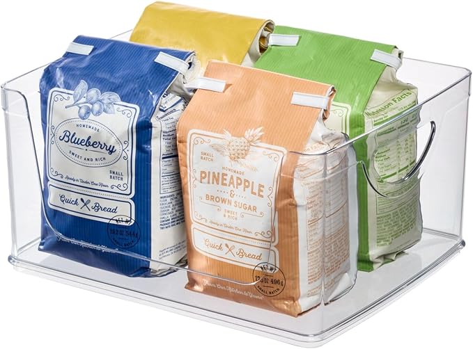 Open Front Storage Bin | Clear Bin | 8” x 10” x 5” | iDesign