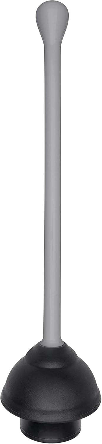 OXO Toilet Plunger With Holder | Good Grips Handle | Grey