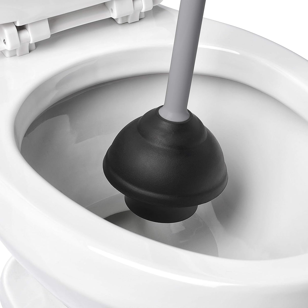 OXO Toilet Plunger With Holder | Good Grips Handle | Grey