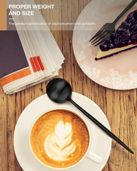 Black Flatware Set 20 pc | Vera Design | Stainless Steel | Vikko