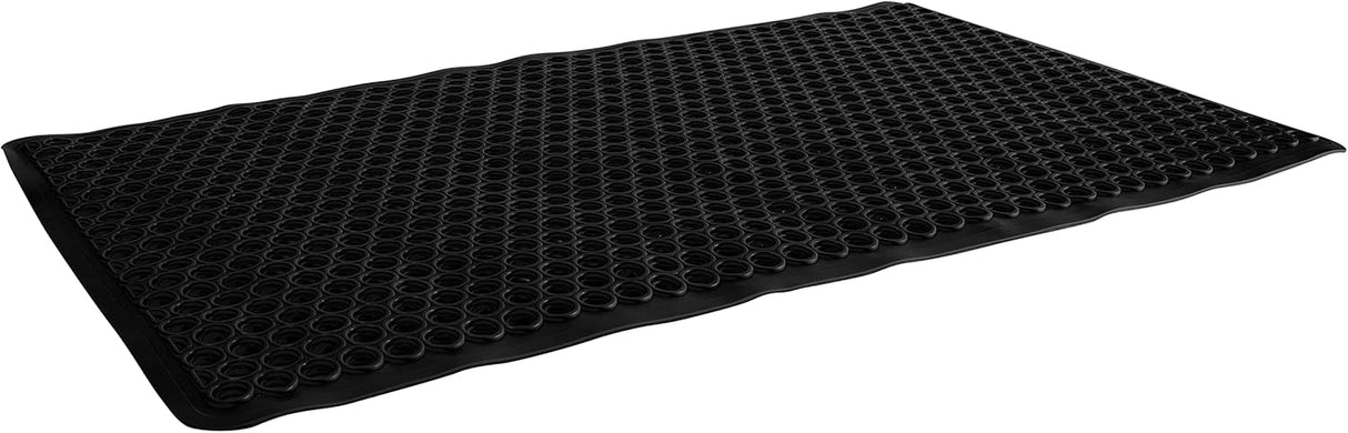 Bath Mat Self‑Draining | 28″×16″ | Matte Black | Bath Bliss