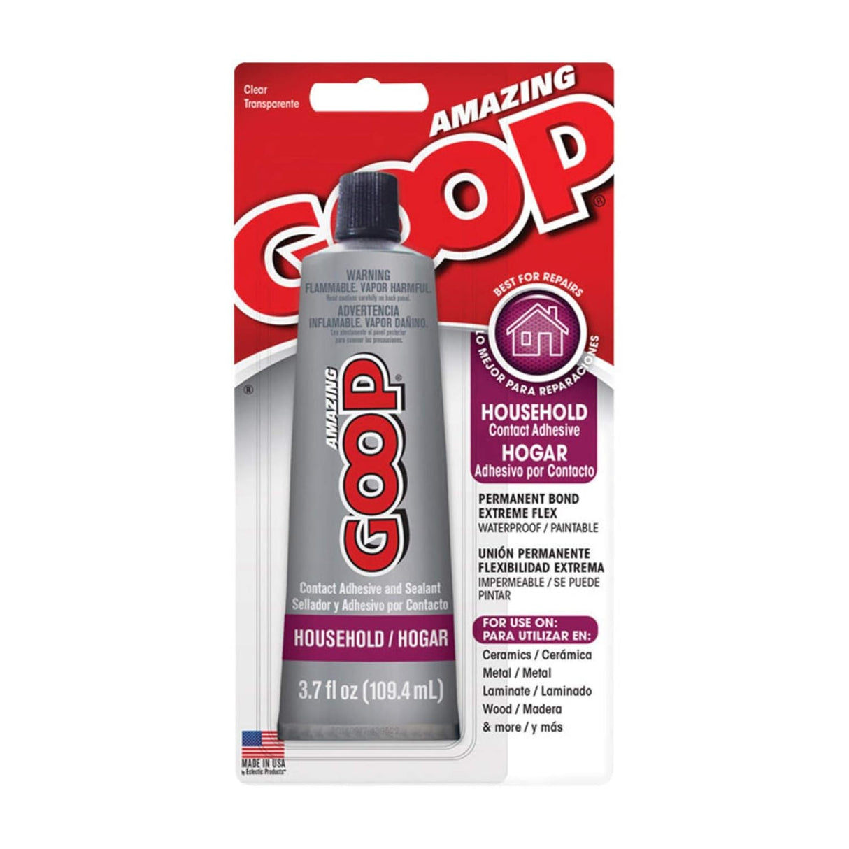 Household Adhesive | 3.7 oz Tube | Clear | Amazing Goop