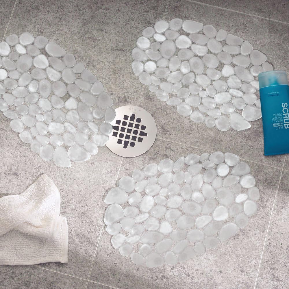 Non Slip Bath Mat | Clear Pebble Grip | InterDesign