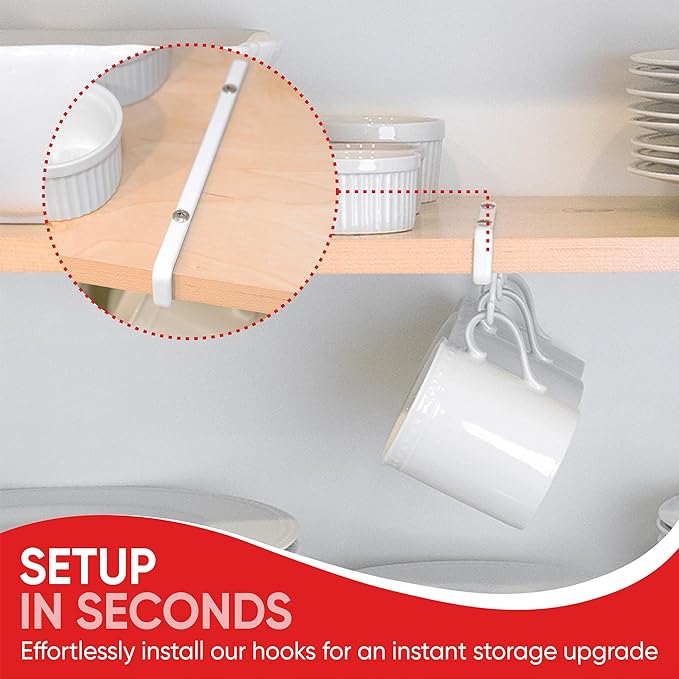 Under-Shelf Mug Hooks Set Of 2