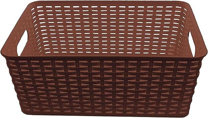 Plastic Rattan Storage Basket Medium YBM