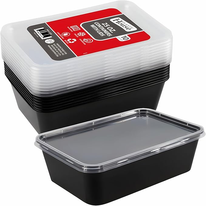 Containers w/Lids 25oz Plastic House