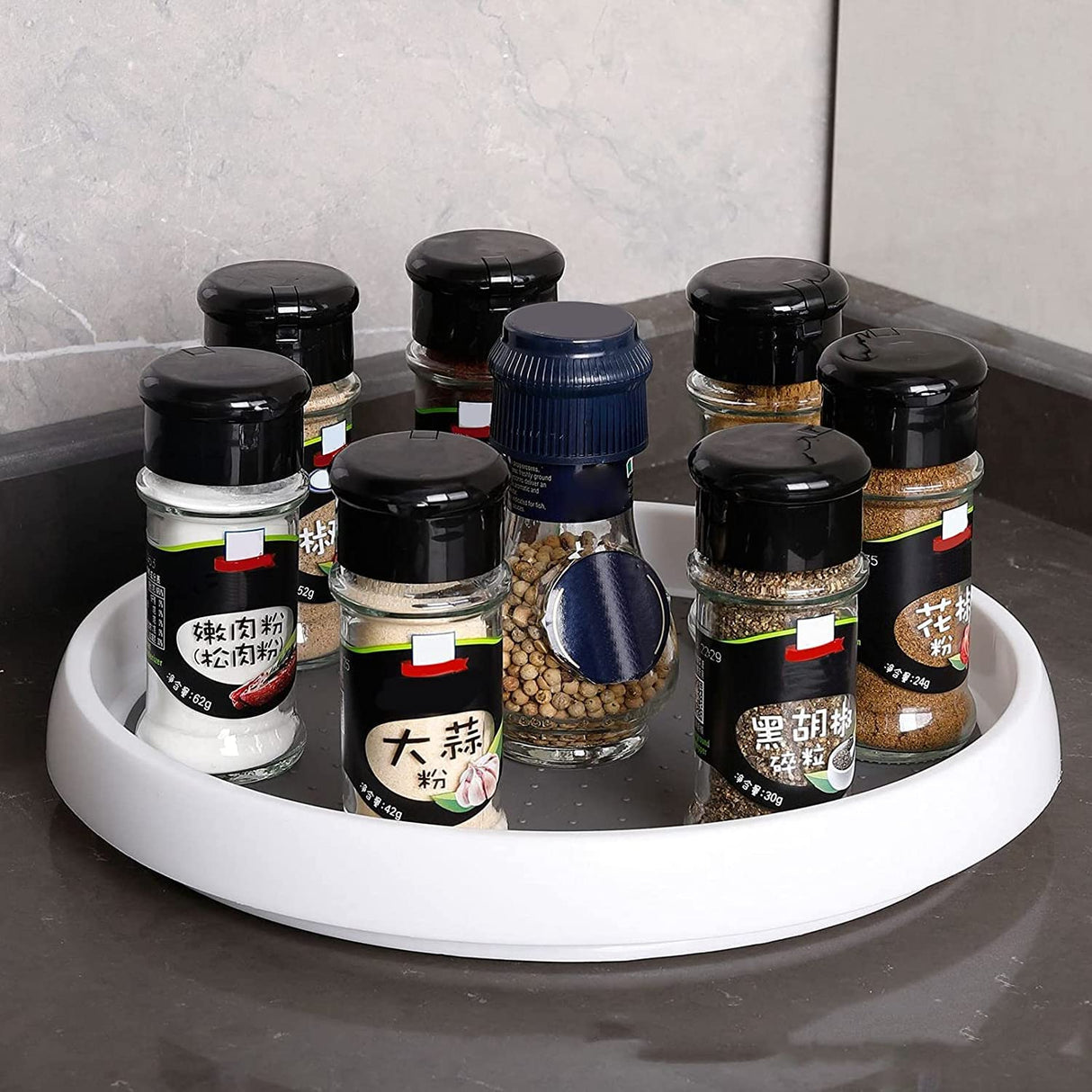 Lazy Susan Turntable Non-Skid | White/Gray | 12" | Copco