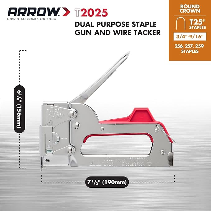 Arrow T2025 Dual Purpose Staple Gun & Wire Tacker