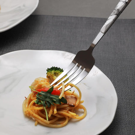 Flatware Set 20pc | Marble Handle | Modern Cutlery | Holister