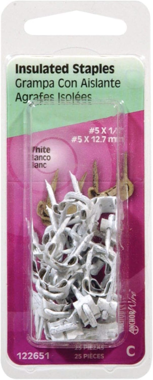 Insulated Staples White 25pc