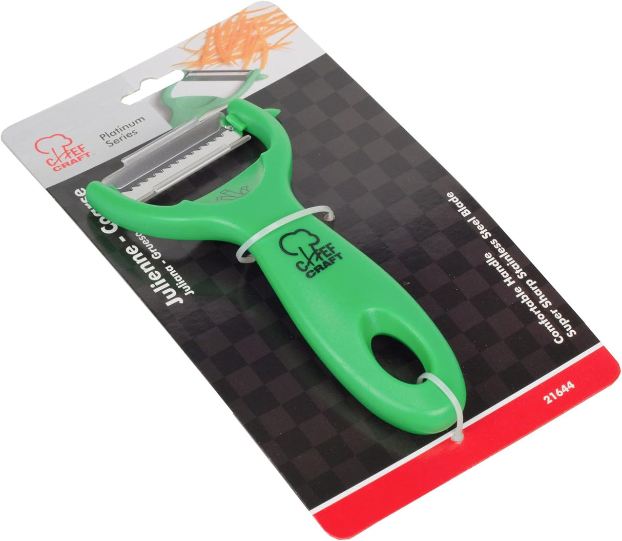 Julienne Peeler | Coarse Stainless Steel Blade | Green | Chef Craft