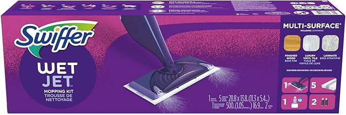 Swiffer Wet Jet Floor Mop Starter Kit | 10 Pads