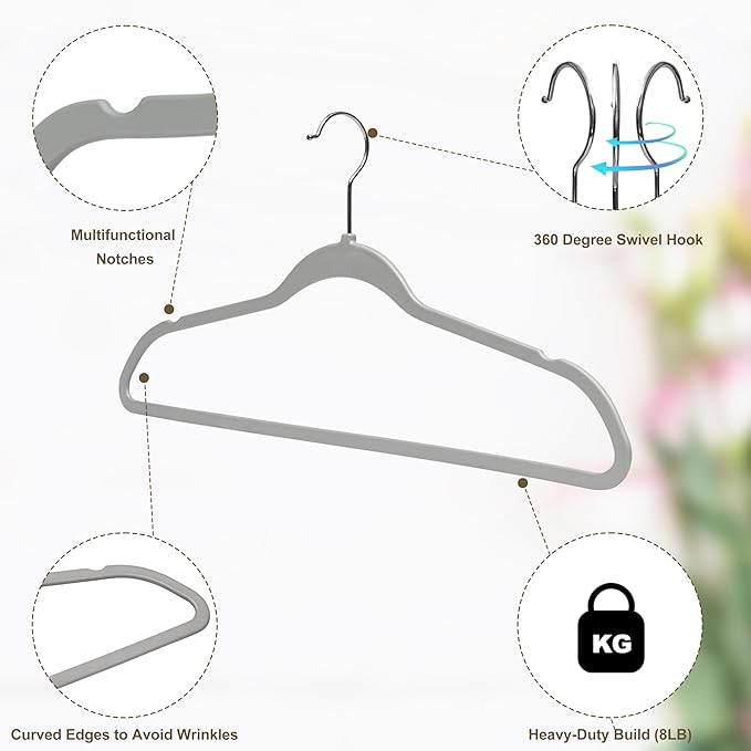 Plastic Hangers Adult Grey 10PK Quality Hangers