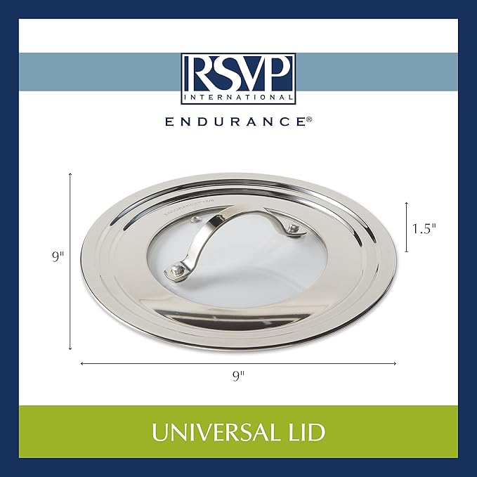 Universal Lid with Glass Insert | Fits 5.5"-9" Pans | Stainless Steel | RSVP
