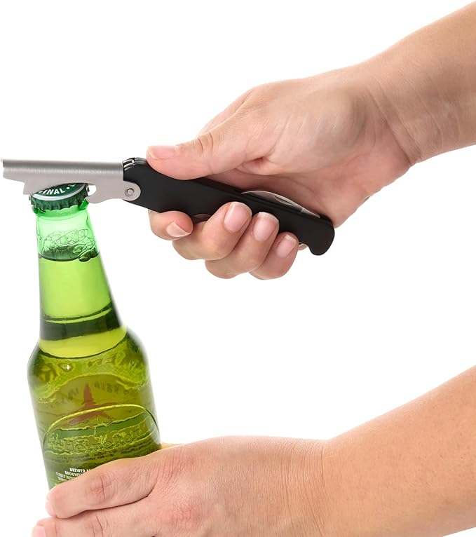 Waiter's Corkscrew Soft Touch | Stainless Steel | 4.375 × 1.25 × 0.5 in | HIC Kitchen