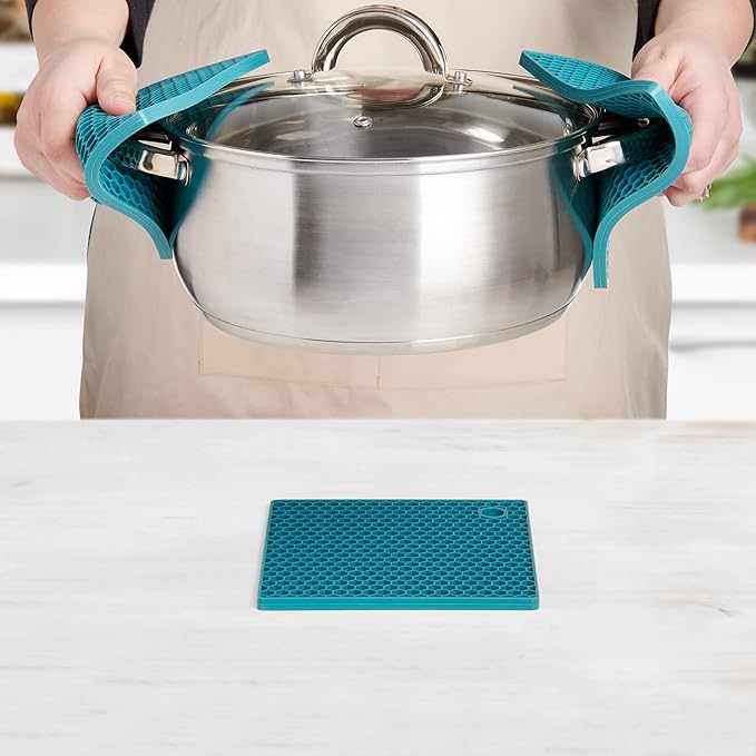Honeycomb Trivet | Silicone | Turquoise Blue | HIC Kitchen