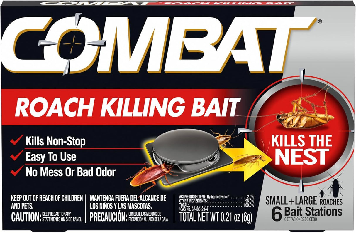 Roach Killing Bait (Small & Large Roaches) 6PK Combat