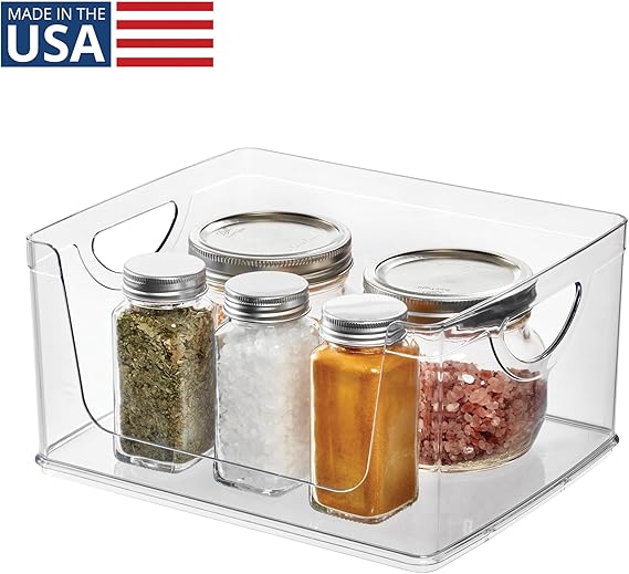 Open Front Storage Bin | Clear Bin | 8” x 10” x 5” | iDesign