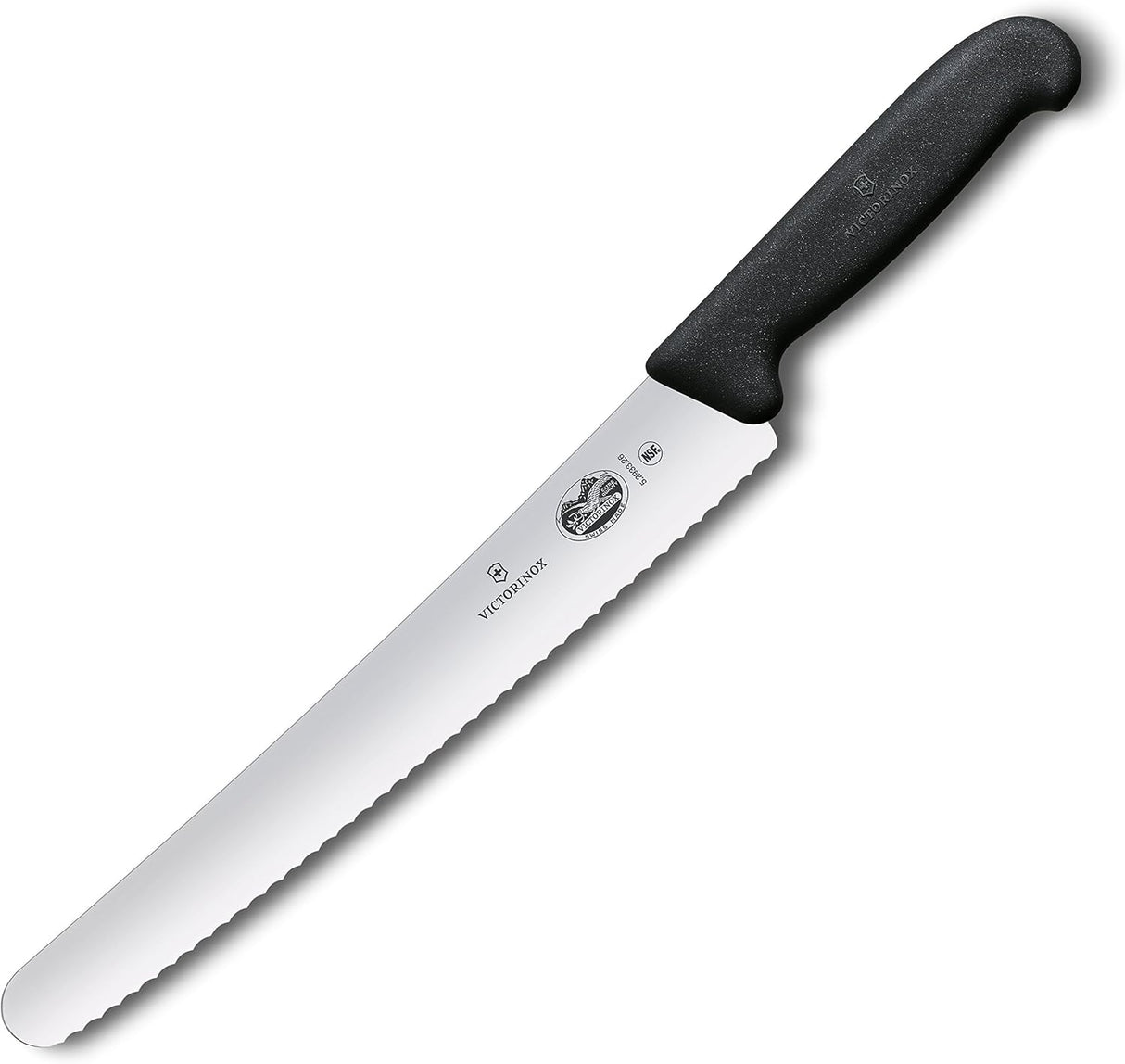 Serrated Bread Knife 10.25" | Fibrox Black Handle | Round Tip | Victorinox
