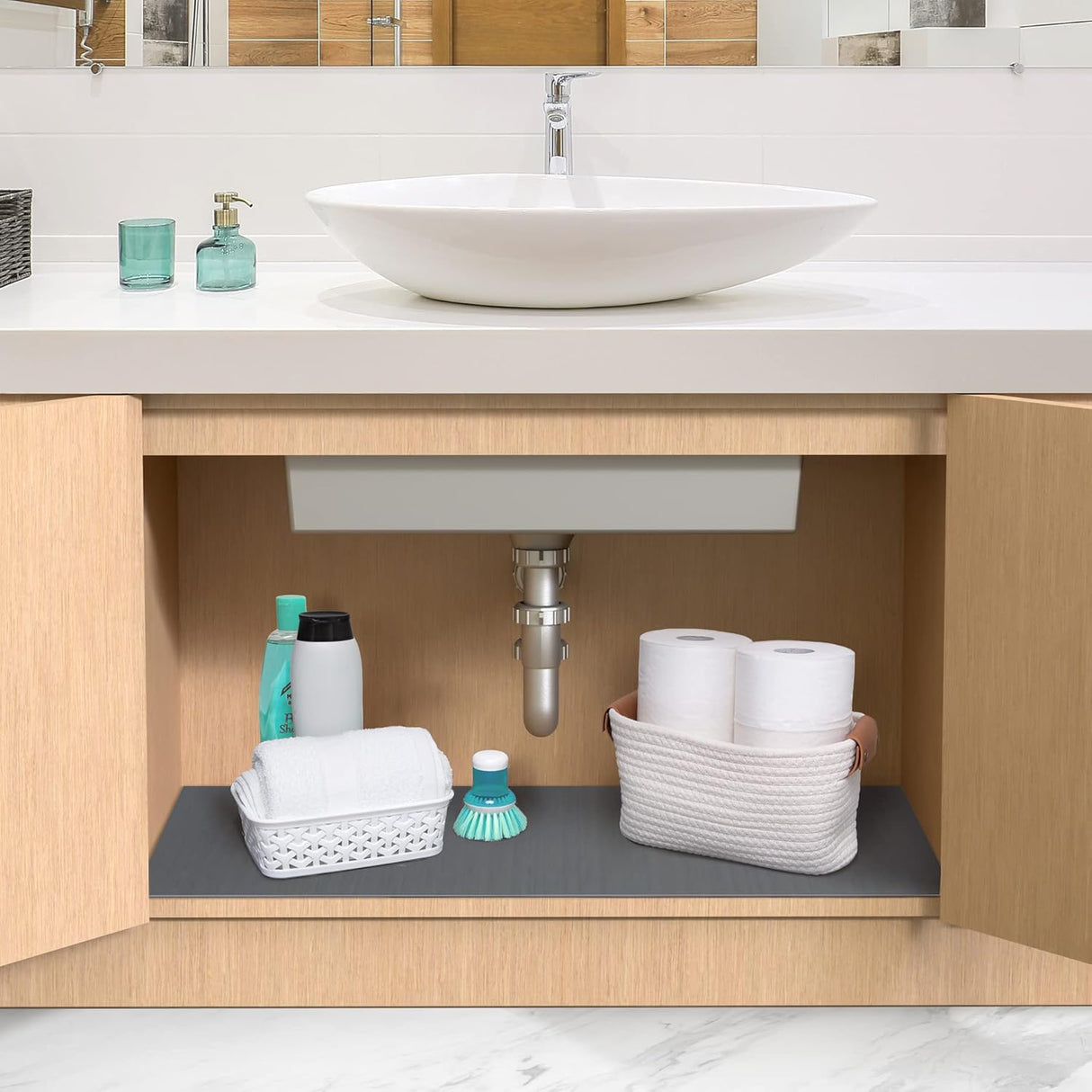 Under‑Sink Mat Non‑Adhesive | Grey | 24″ × 48″ | Con‑Tact