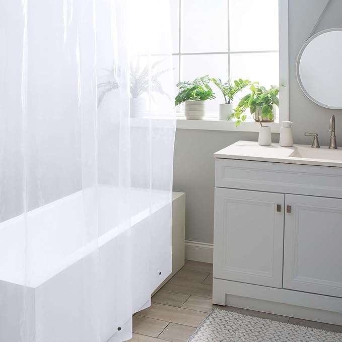 Shower Liner By Bath Bliss | White | 70 x 72 Inches