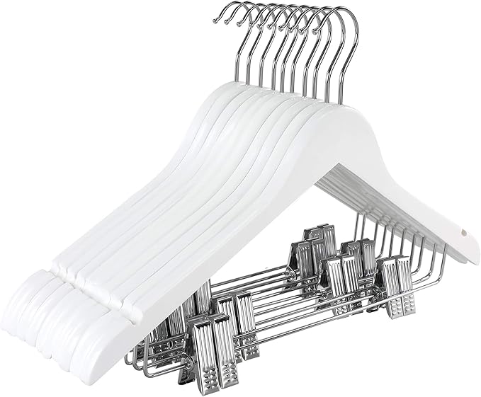 Wooden Skirt Hangers White 11" Quality Hangers