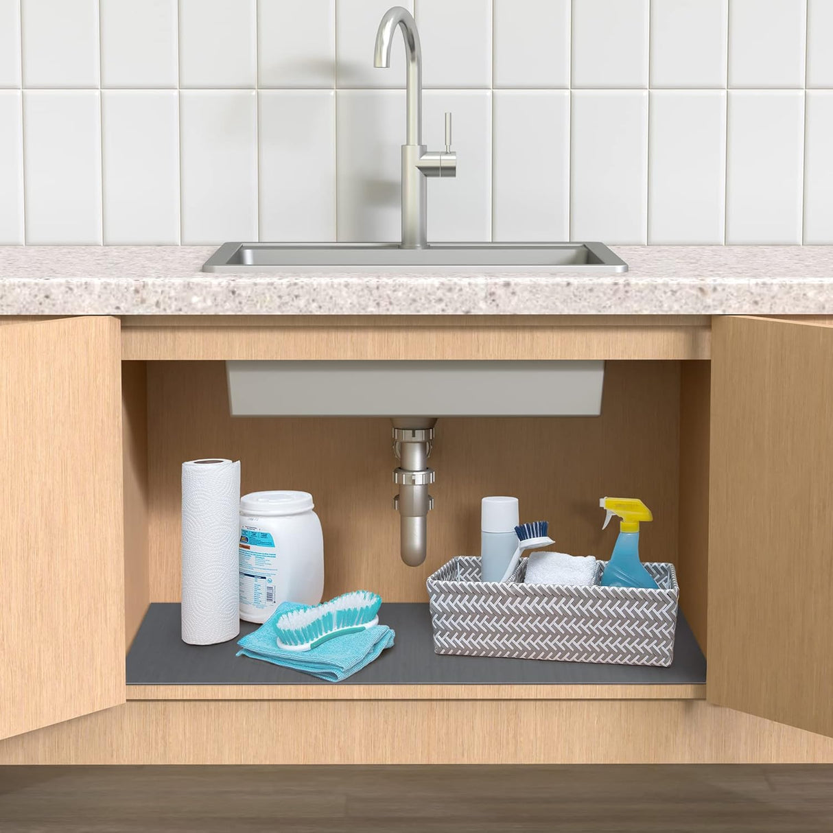 Under‑Sink Mat Non‑Adhesive | Grey | 24″ × 48″ | Con‑Tact