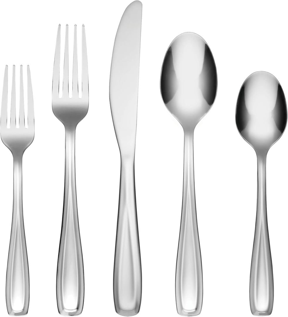 20 pc Flatware Set | Waylen Mirror Piece | Silver | Cambridge