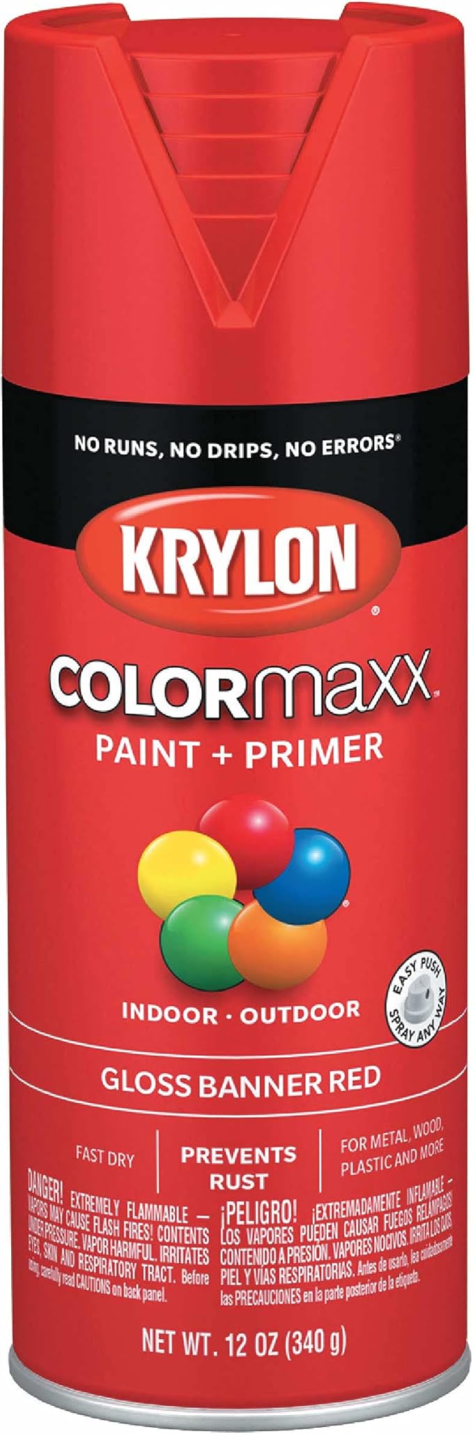 Krylon Red Gloss Spray Paint & Primer 12oz