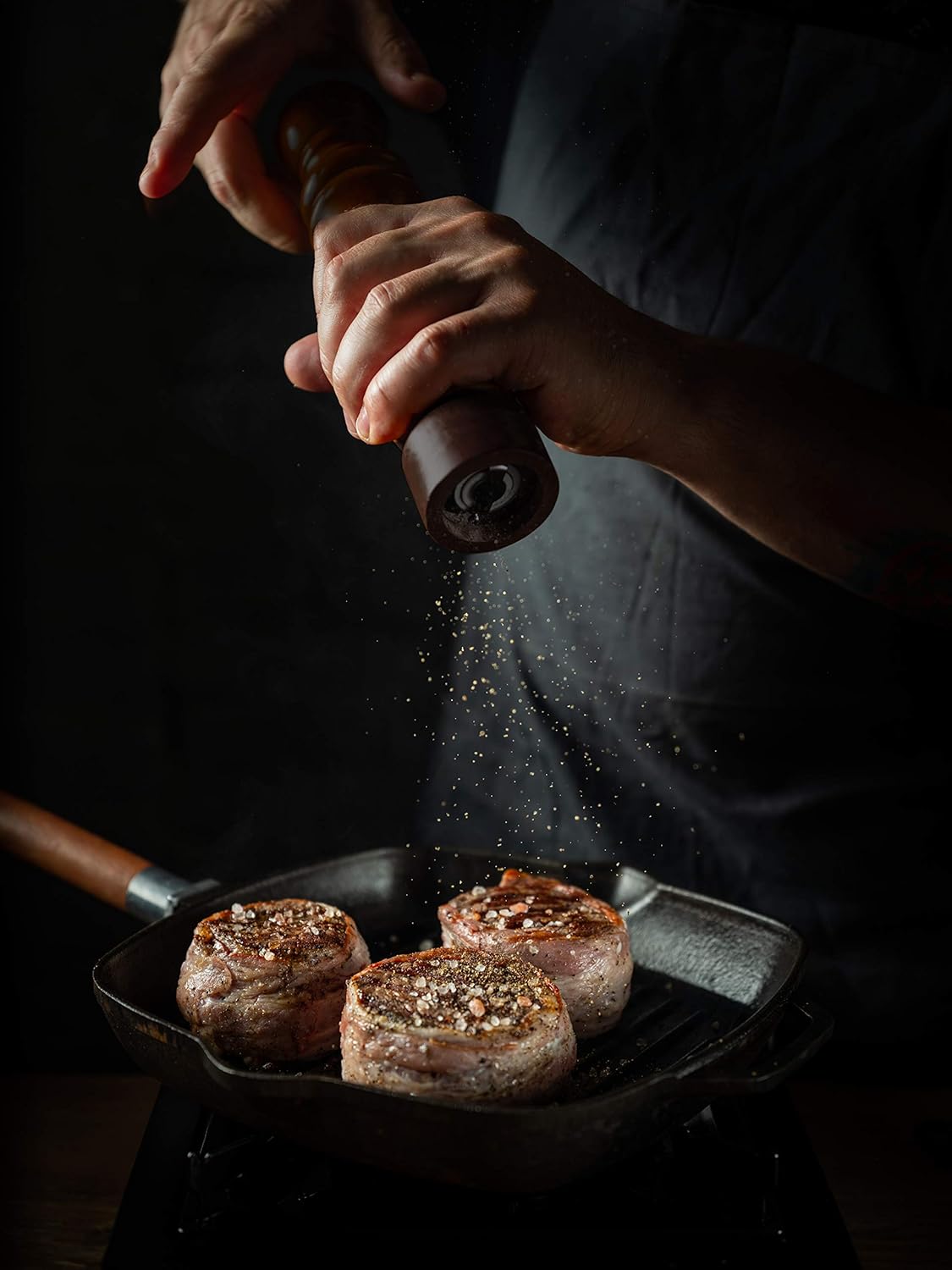 Pepper Grinder Mill Adjustable | 6-Inch | Espresso | HIC