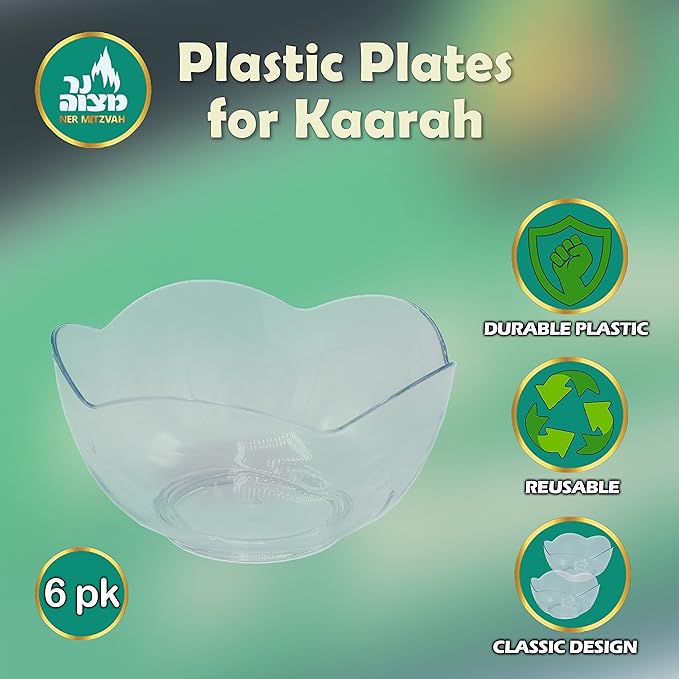 Plastic Plates For Kaarah | 6 Pack | Ner Mitzvah