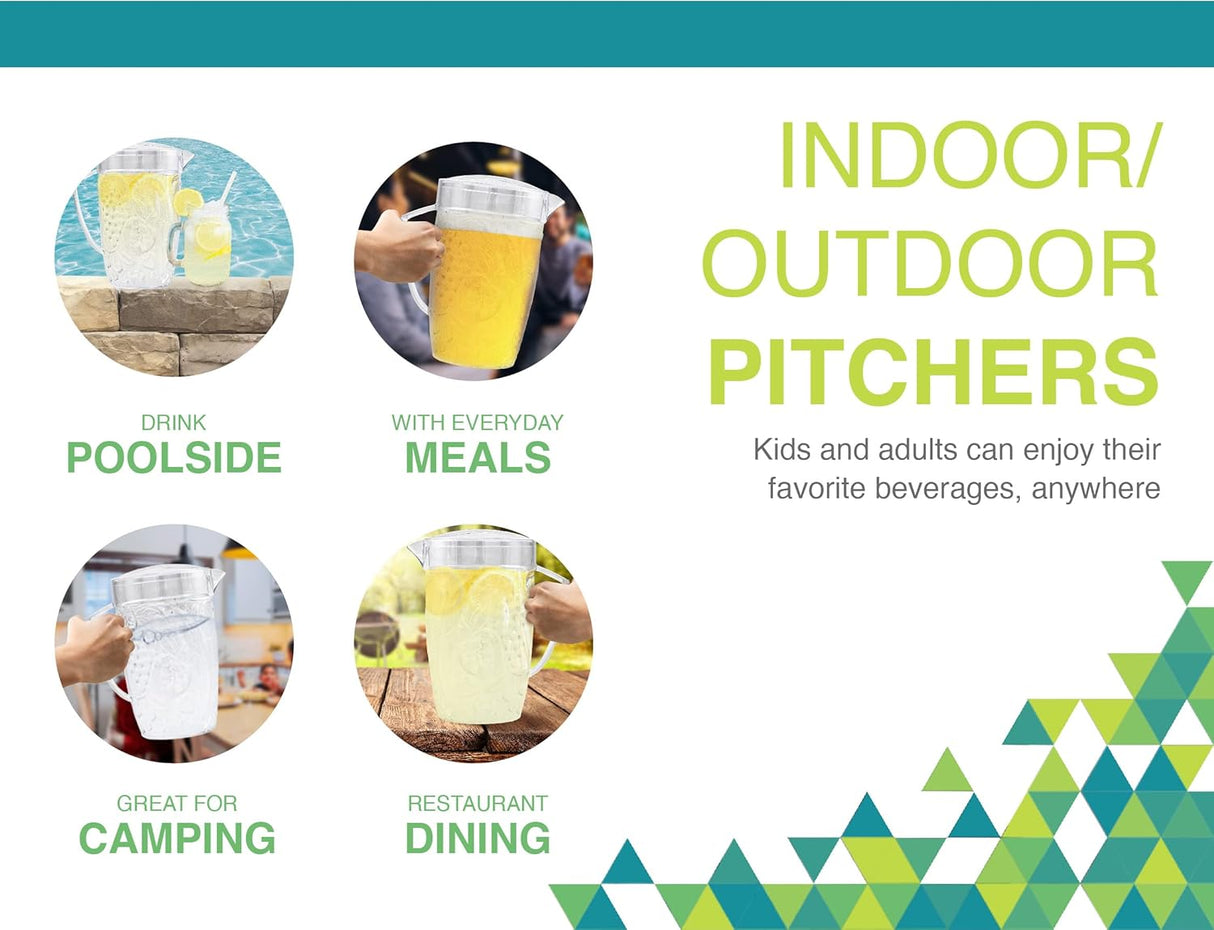 Plastic Beverage Pitcher with Lid | 760z | Fruit Design | Arrow