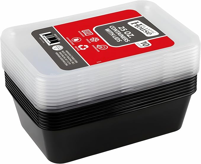 Containers w/Lids 25oz Plastic House