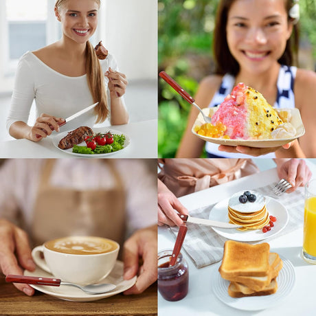 20pc Flatware Set Sequia | Cherry Wood | Stainless Steel | Holister