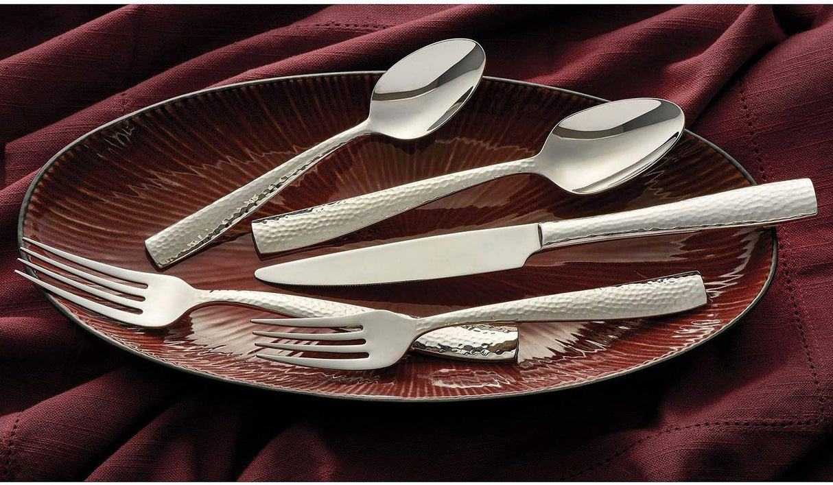 Hammered Flatware Set | Metallic | Stainless Steel | 20 PC | Vento