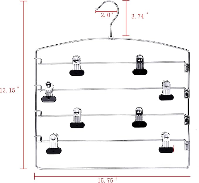 HD 4 Tier Rack With Clips Quality Hangers
