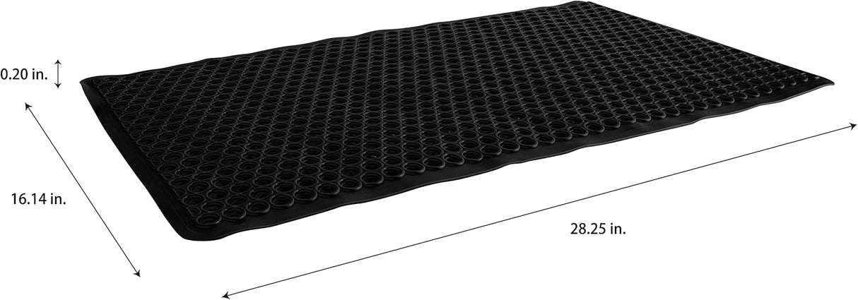 Bath Mat Self‑Draining | 28″×16″ | Matte Black | Bath Bliss