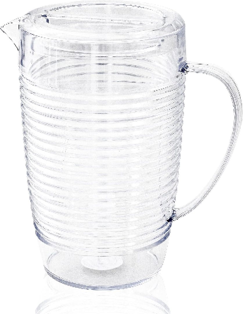 Plastic Beverage Pitcher with Lid | 76 Ounce | Coil Design | Arrow