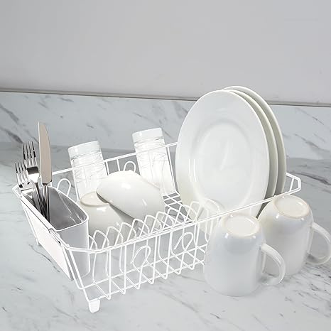 Dish Rack with Cutlery Basket | White | Kitchen Details