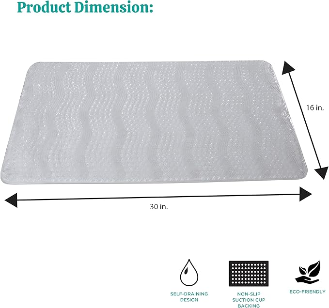 Massaging Bath Mat | White Non-Slip Shower Mat | Bath Bliss