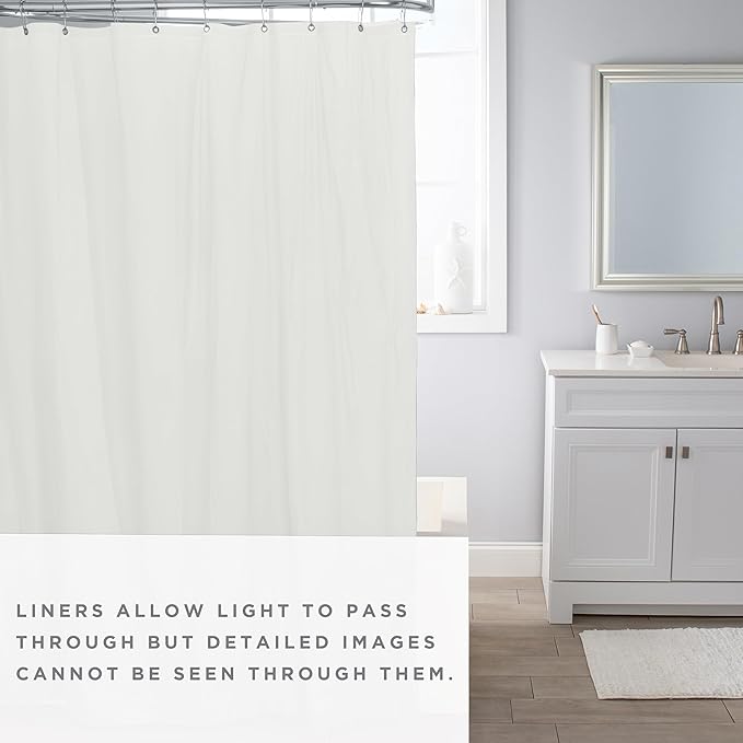 Shower Curtain Hook in White Color | 70” x 72” | Bath Bliss