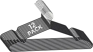 Black No-Slip Metal Hanger 12PK