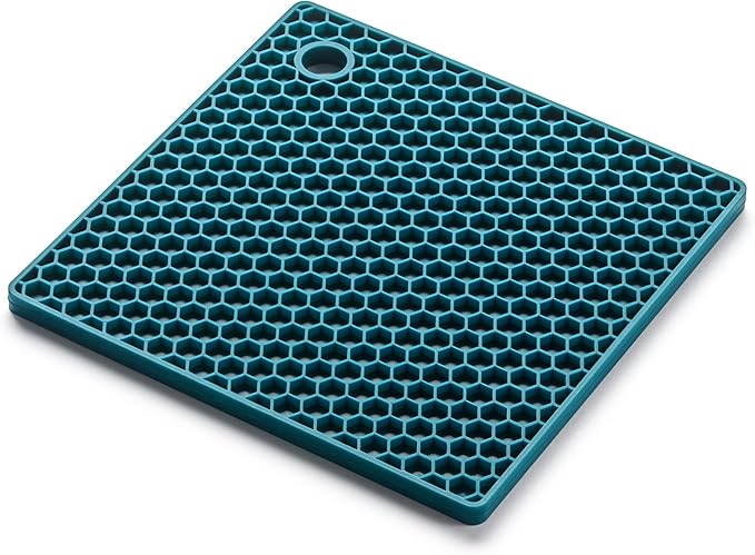 Honeycomb Trivet | Silicone | Turquoise Blue | HIC Kitchen