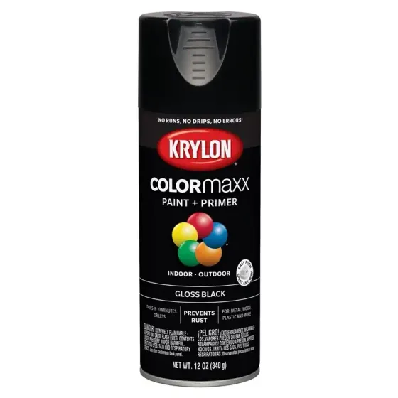 Krylon COLORmaxx Spray Paint and Primer | 12 oz | Gloss Black