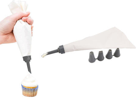 Cake Decorating/Icing Pastry Bags Kit, Piping Bag & 5 Nozzles Uniware