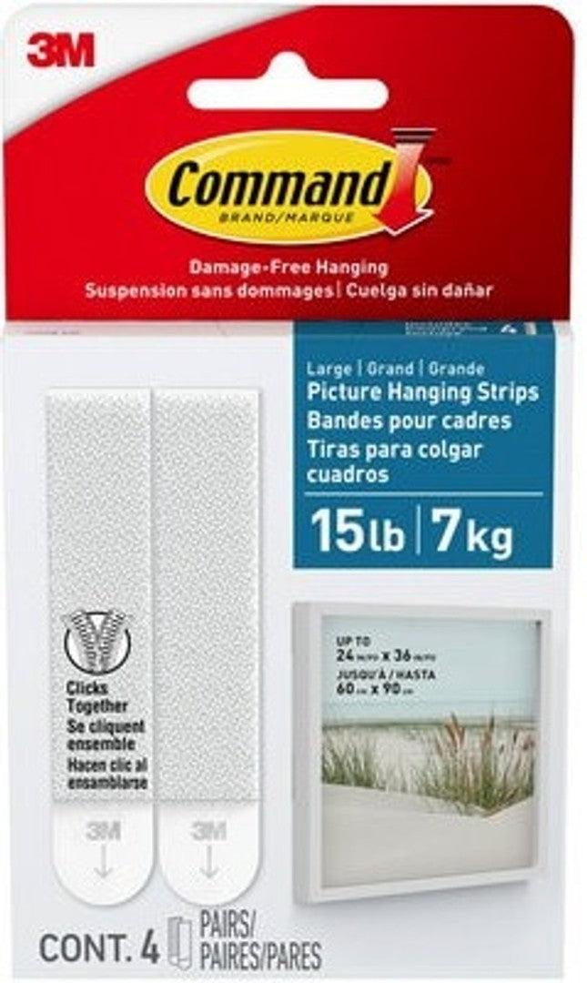White Picture Hanging Strips 15LB Command
