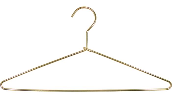 Metal 17" Adult Hanger w/Gold/Brass Finish